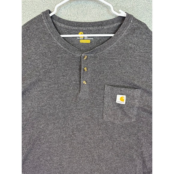 Carhartt Shirt Mens 4XL Gray Henly Loose Fit Work Original Workwear Mens